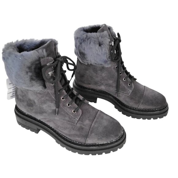 NAPOLEONI Shoes - NWT Made In Italy Genuine Suede Leather Ankle Booties Boots Gray Women Size 8